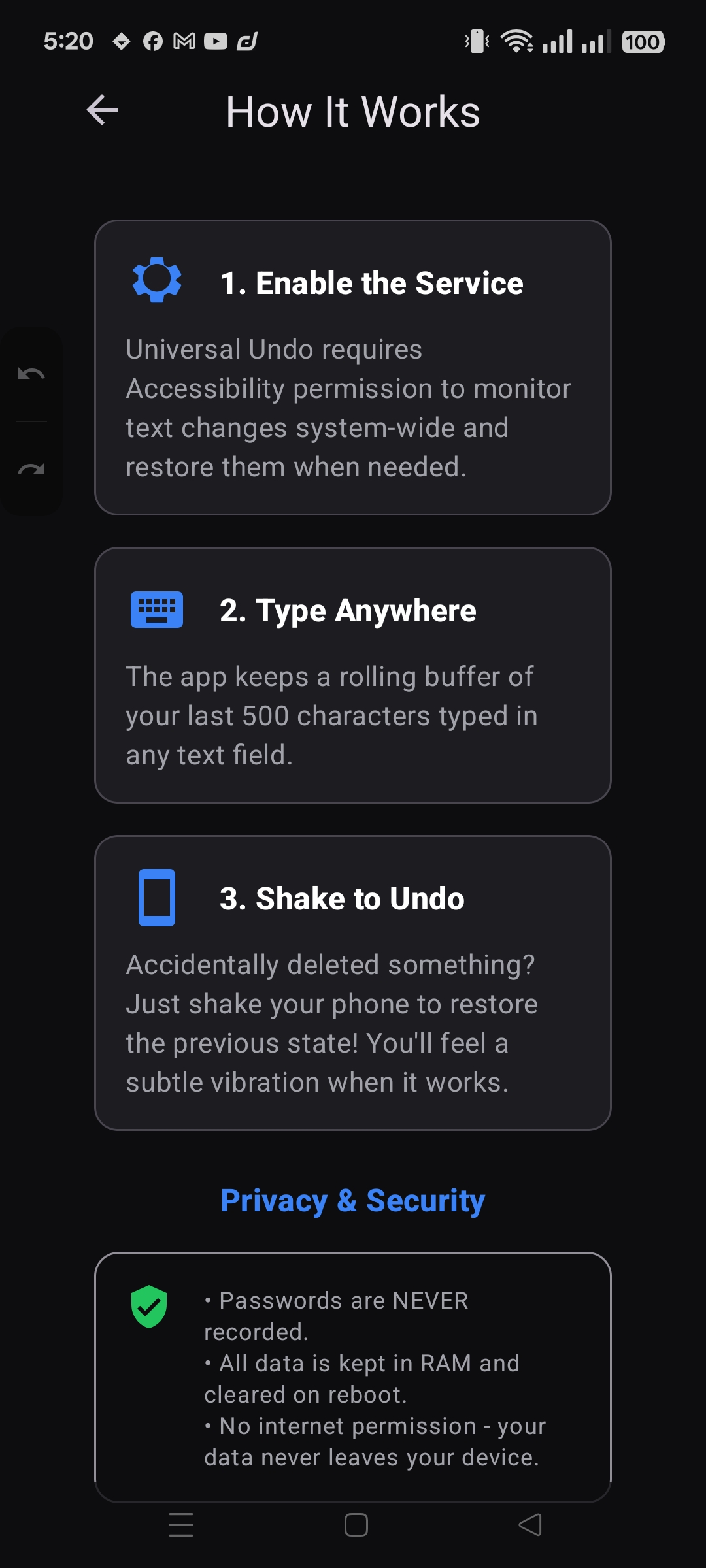 How it works guide screen